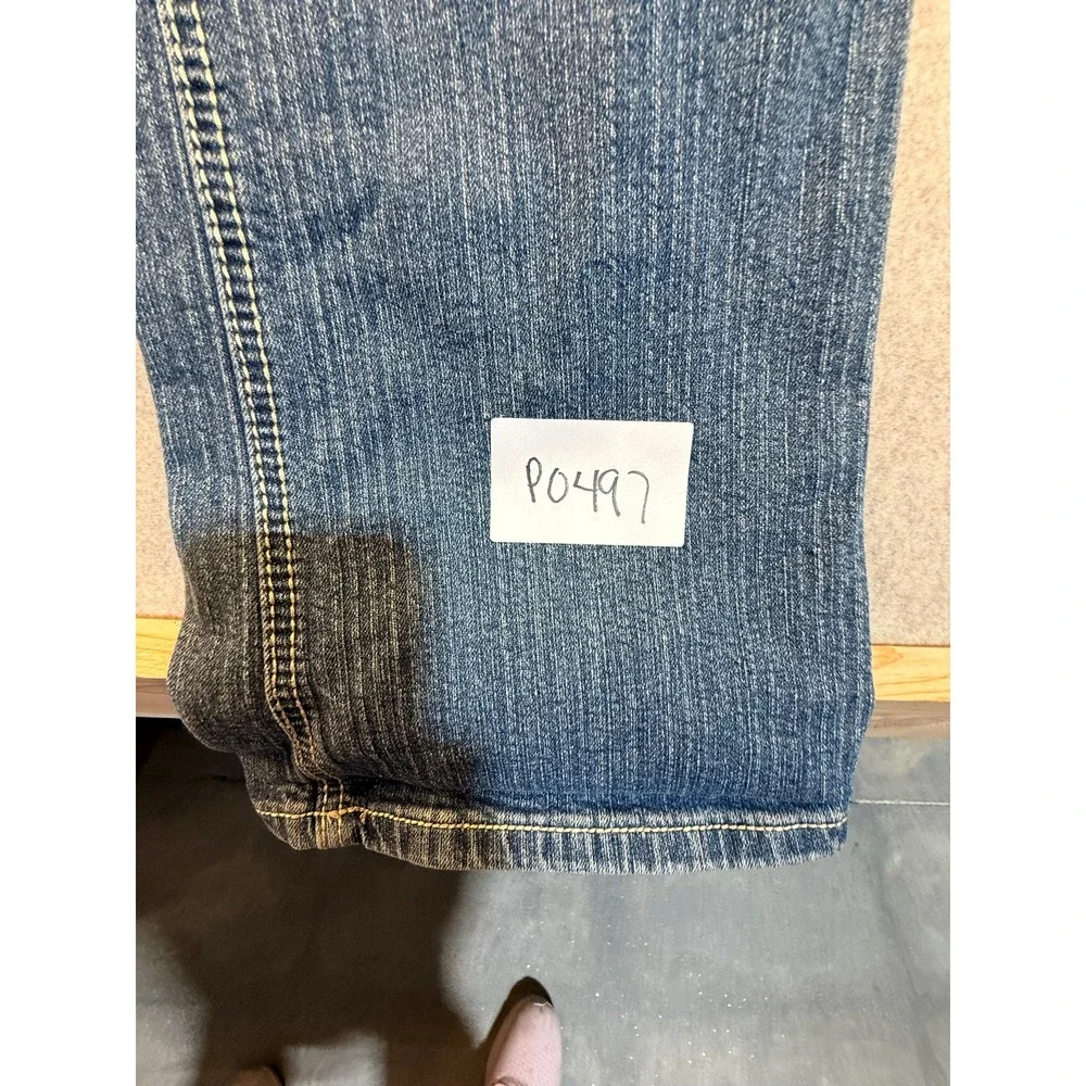 Blue Asphalt Womens Bootcut Jeans Size 13x31 Medium Wash Low Rise Double Button